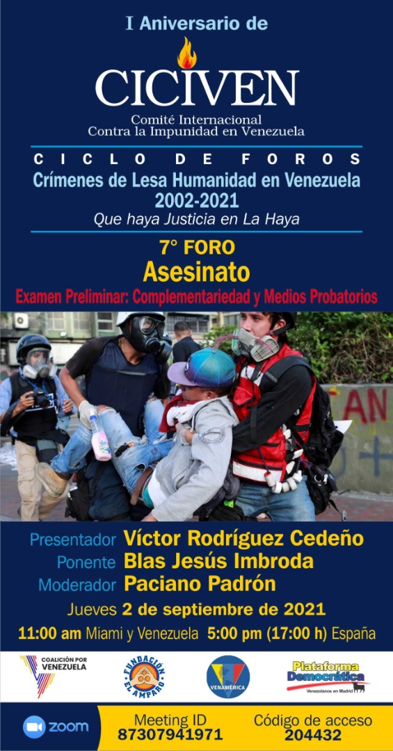 Asesinato: crímenes de lesa humanidad en Venezuela, VII foro de CICIVEN