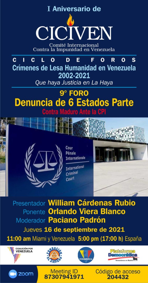 IX foro de CICIVEN: la remisión de seis Estados Partes ante la CPI, con el embajador Orlando Viera-Blanco